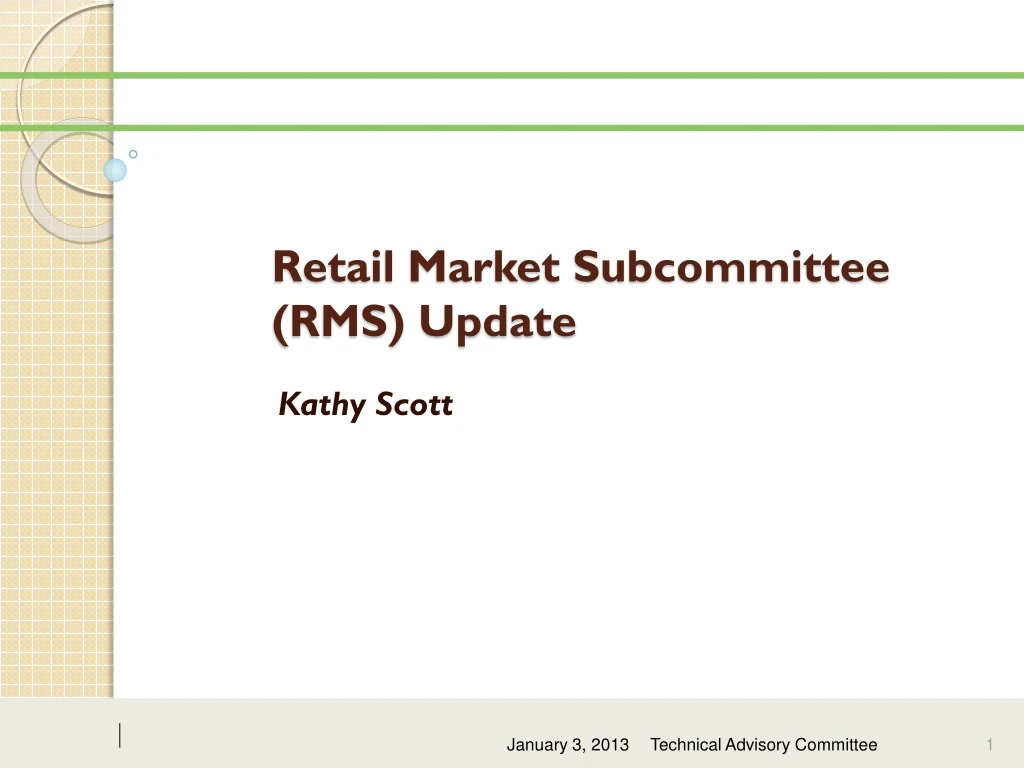 retail market subcommittee rms update