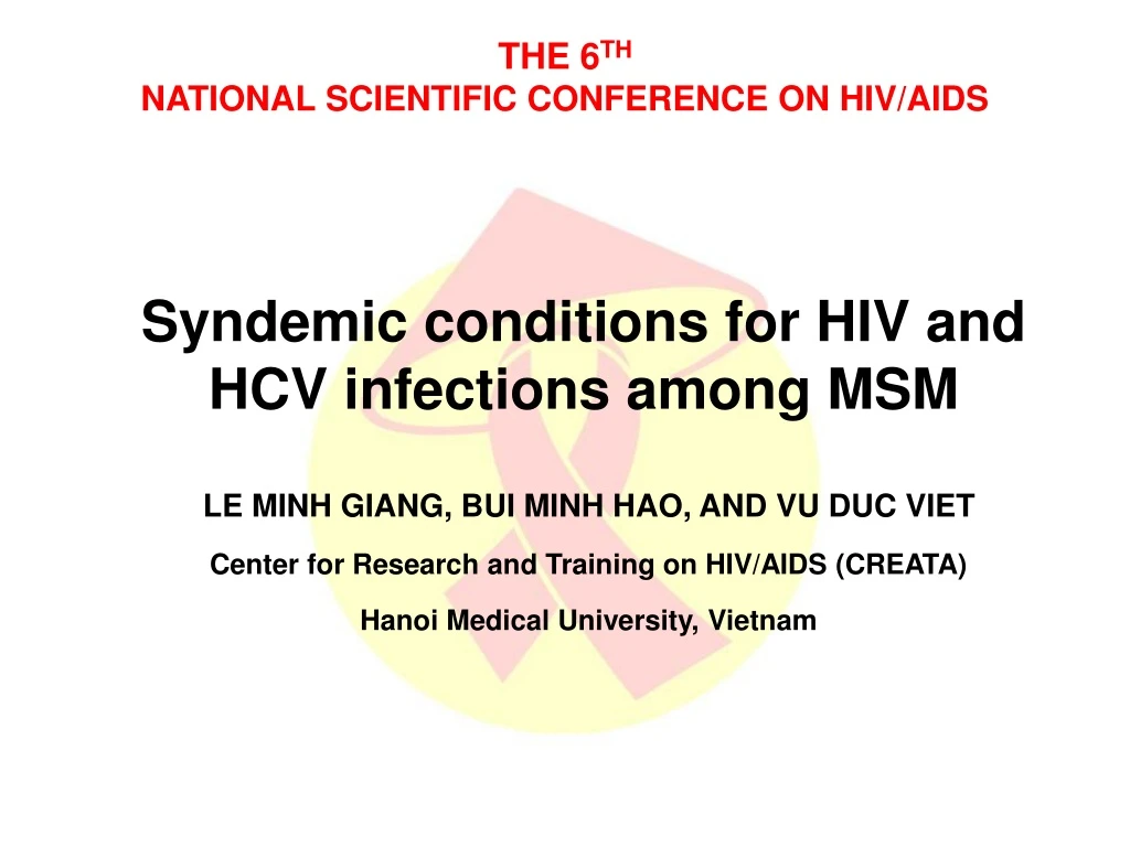 syndemic conditions for hiv and hcv infections among msm