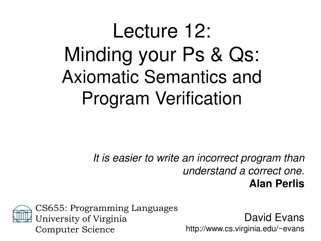 david evans http www cs virginia edu evans