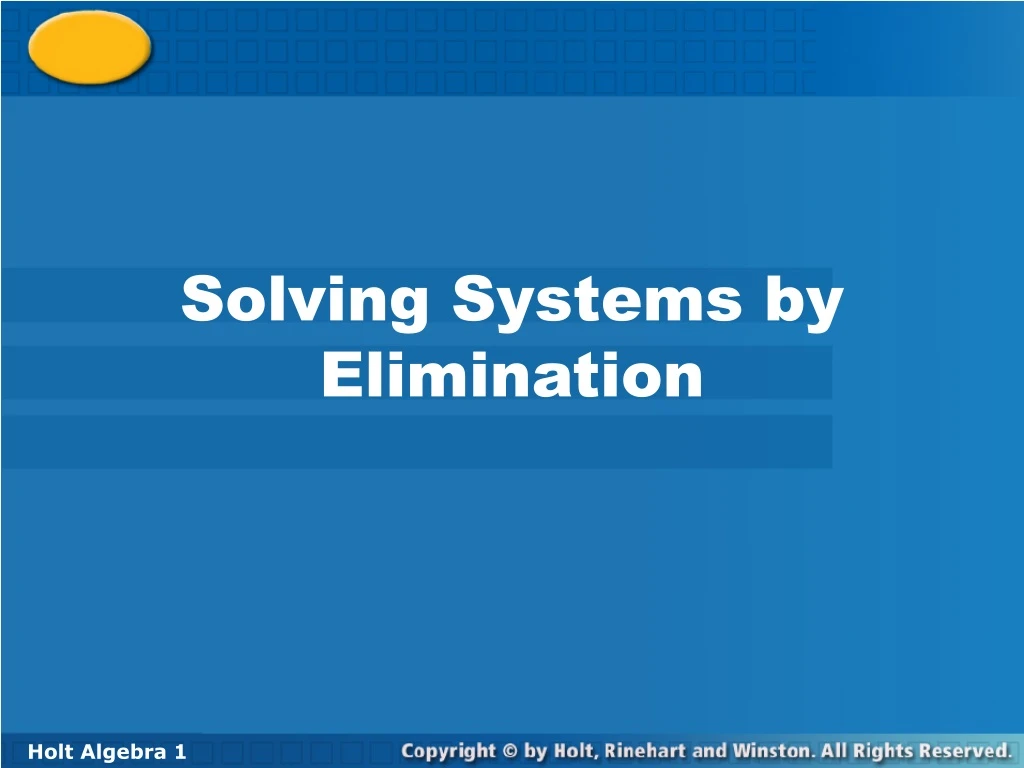 solving systems by elimination