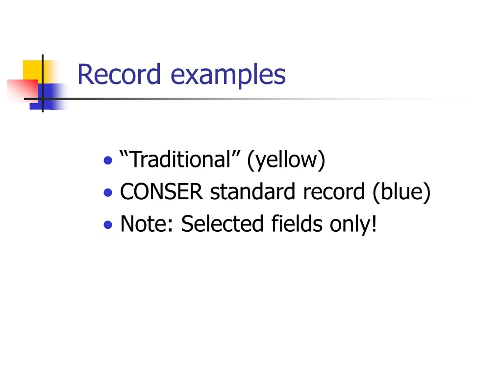 record examples