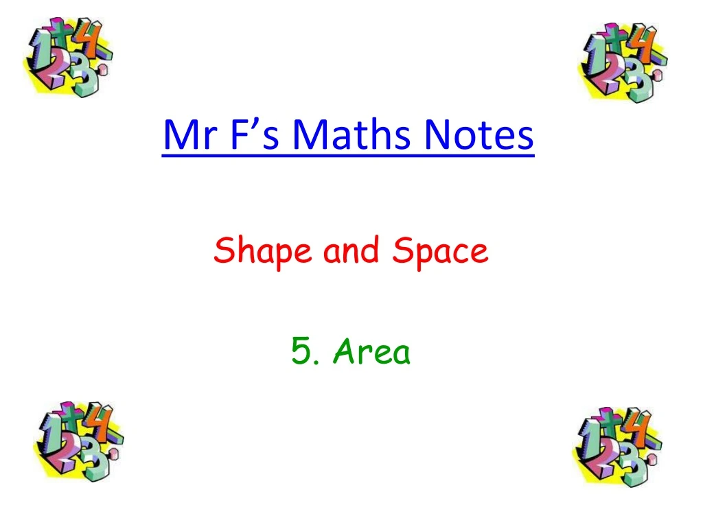 mr f s maths notes