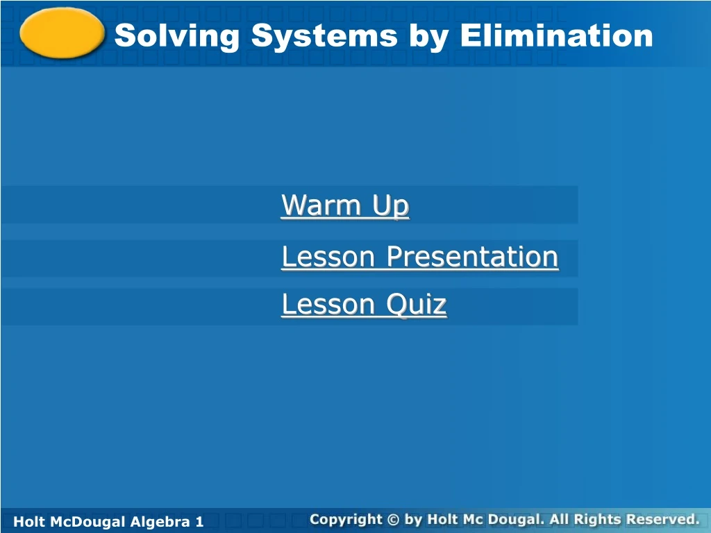 solving systems by elimination