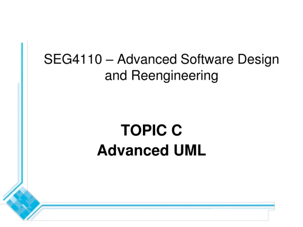 SEG4110 – Advanced Software Design and Reengineering