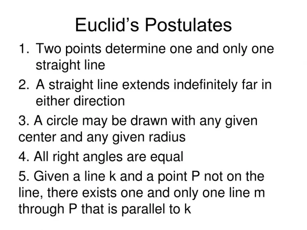 Euclid’s Postulates