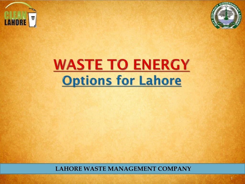 waste to energy options for lahore