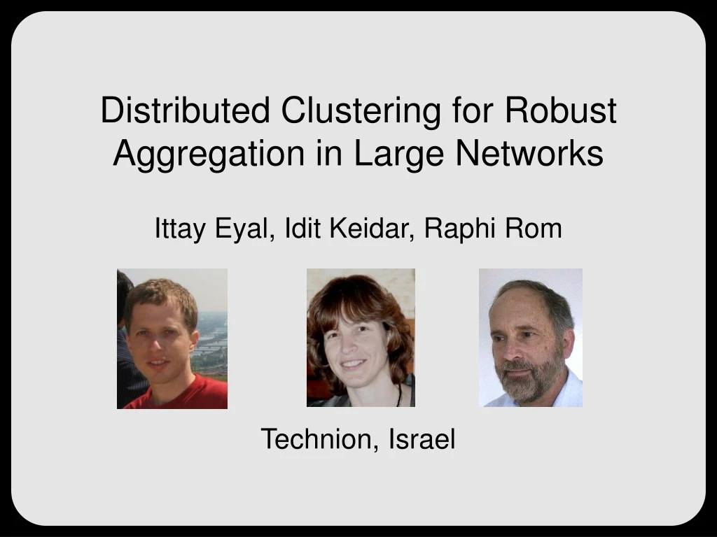 distributed clustering for robust aggregation