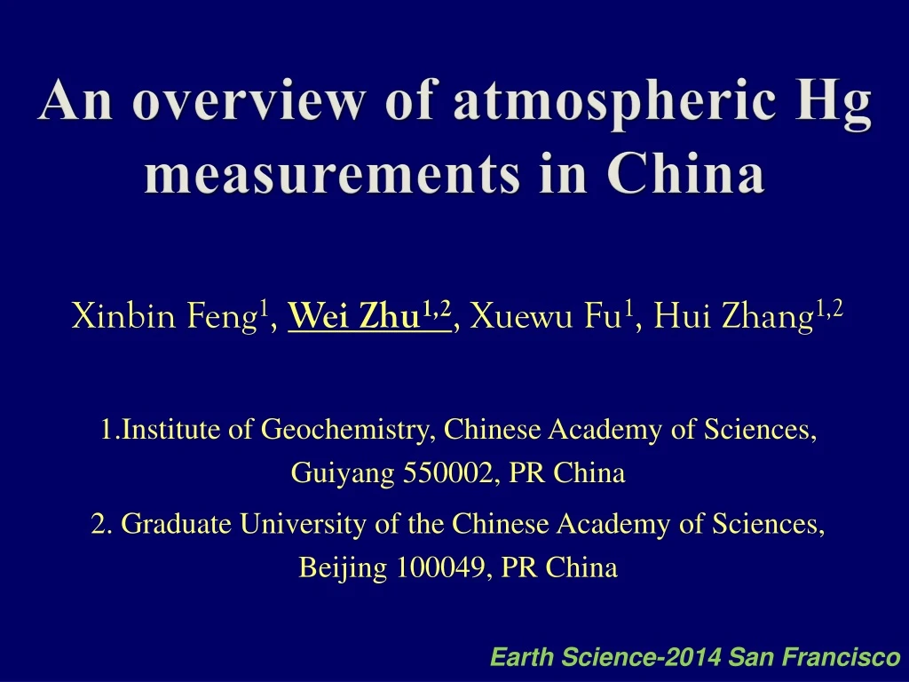 an overview of atmospheric hg measurements in china