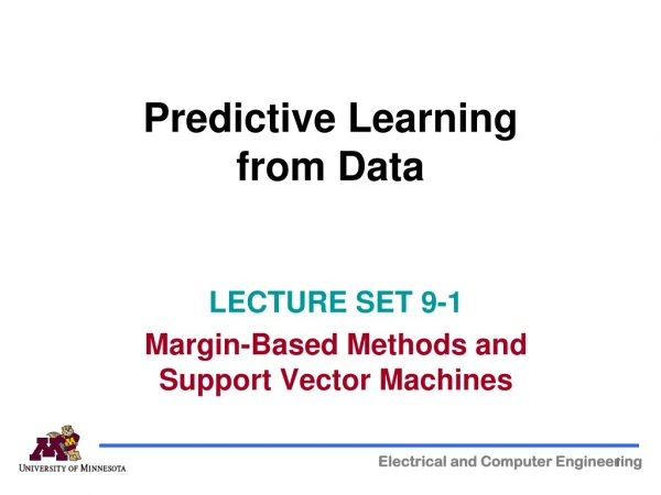 Predictive Learning  from Data