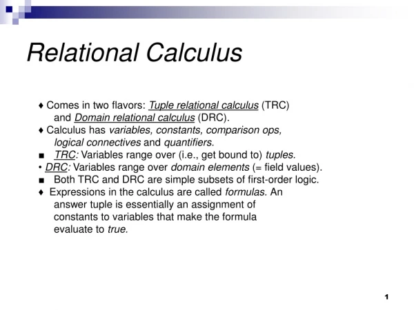 Relational Calculus