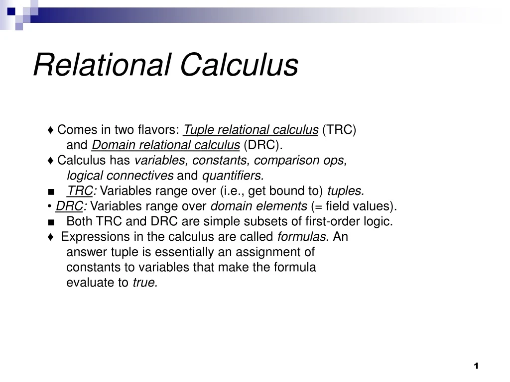 relational calculus