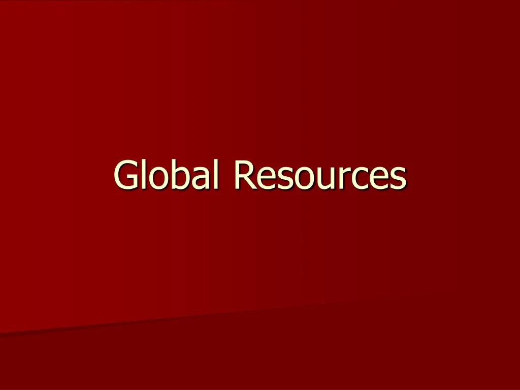 global resources