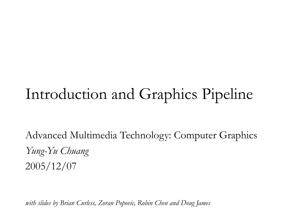 introduction and graphics pipeline