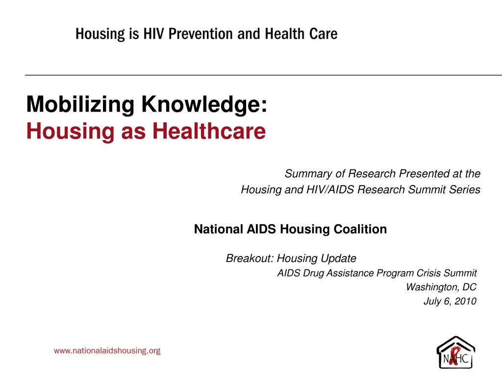 mobilizing knowledge housing as healthcare