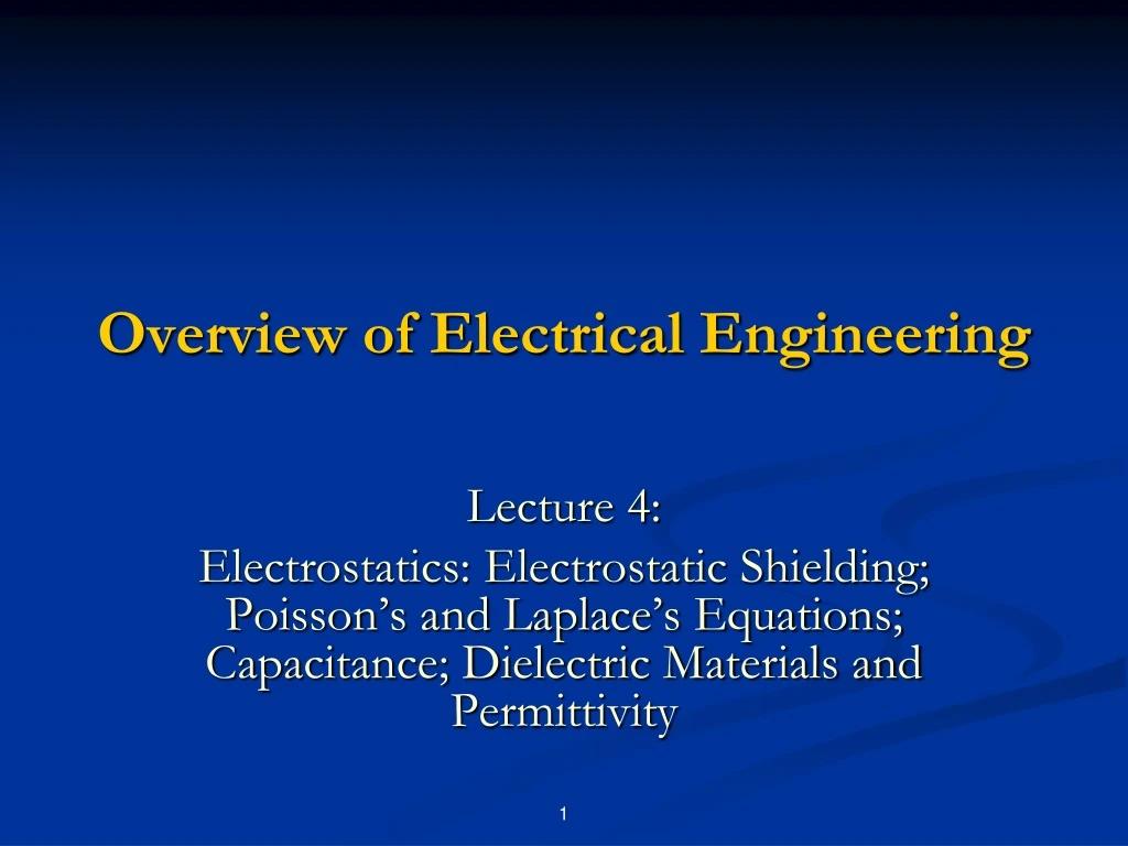 overview of electrical engineering