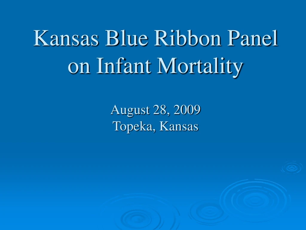 kansas blue ribbon panel on infant mortality august 28 2009 topeka kansas