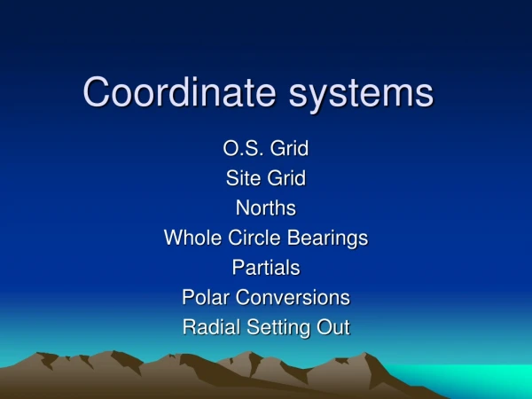 Coordinate systems