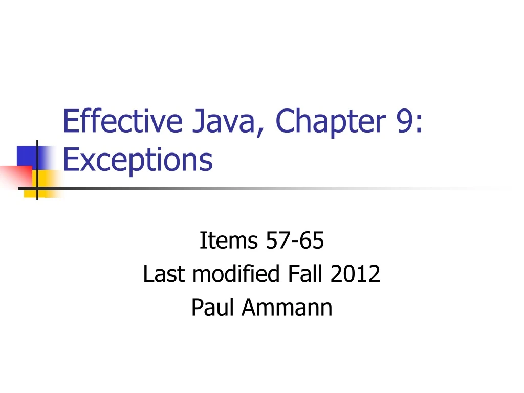 effective java chapter 9 exceptions