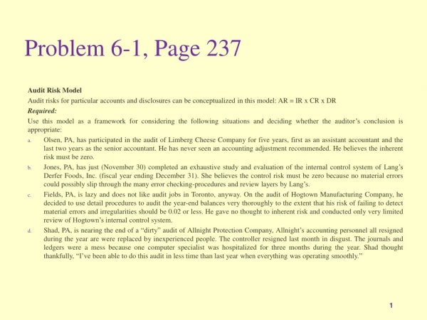 Problem 6-1, Page 237