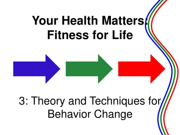 3: Theory and Techniques for Behavior Change