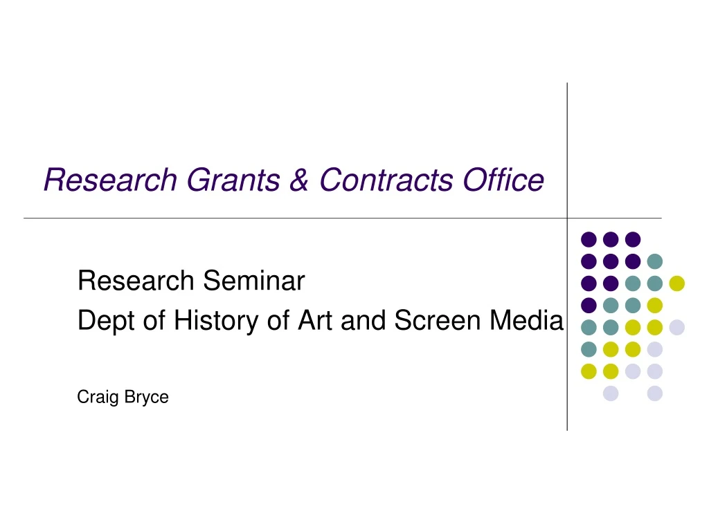 research grants contracts office