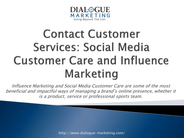 Contact Customer Services: Social Media Customer Care and In