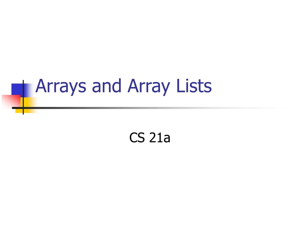 arrays and array lists