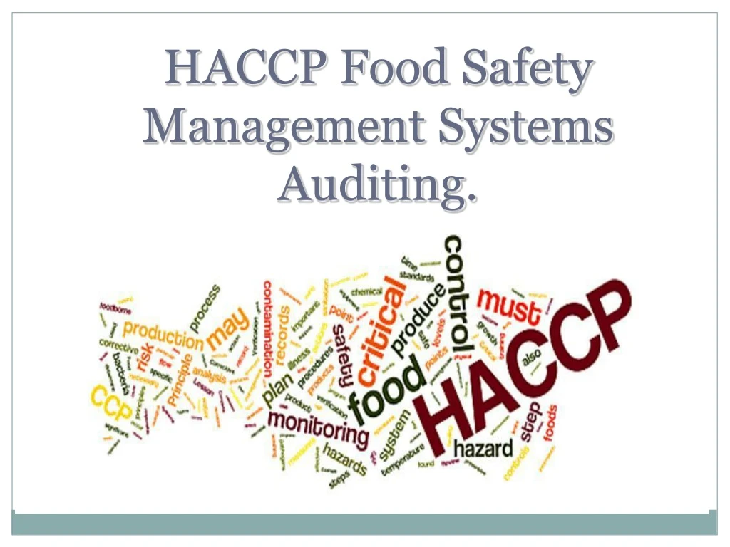haccp food safety management systems auditing