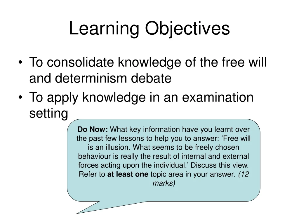 learning objectives