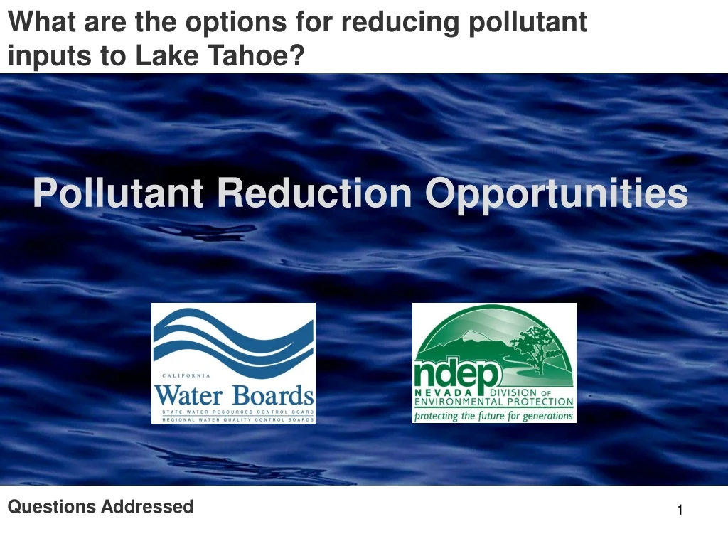 what are the options for reducing pollutant