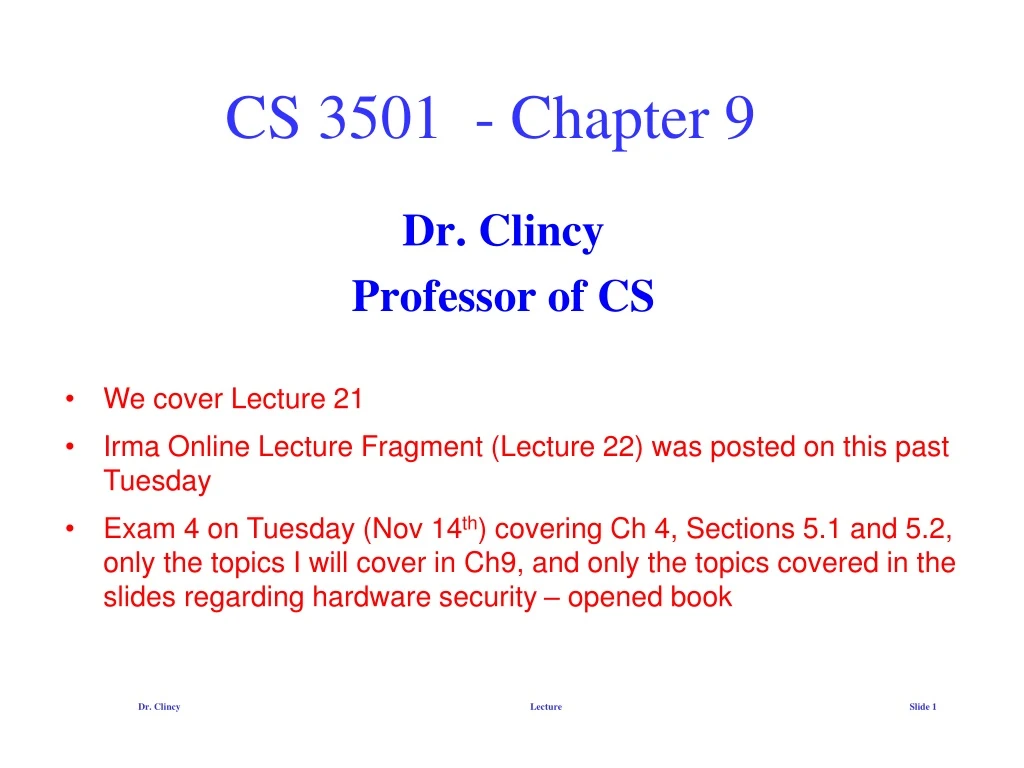 cs 3501 chapter 9