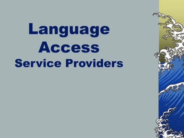 Language Access Service Providers
