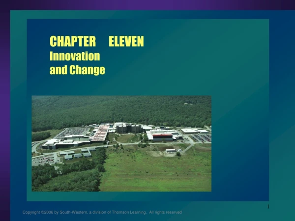 CHAPTER 	ELEVEN Innovation and Change