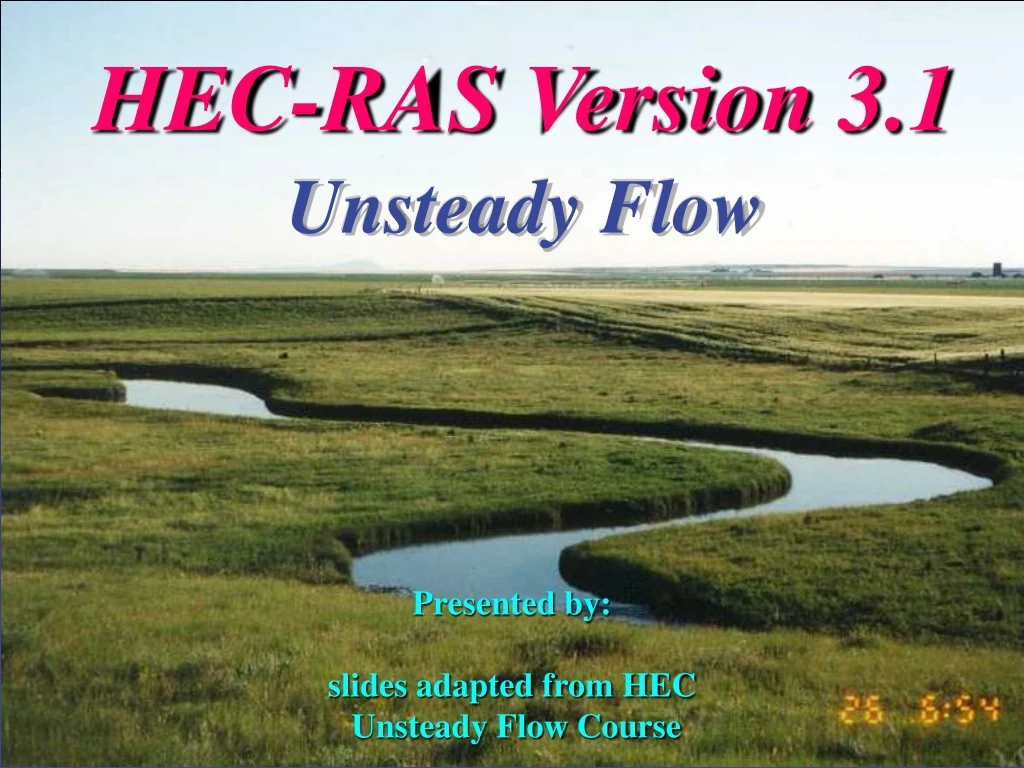 hec ras version 3 1 unsteady flow