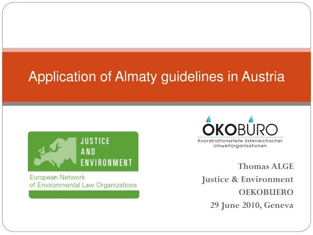 application of almaty guidelines in austria