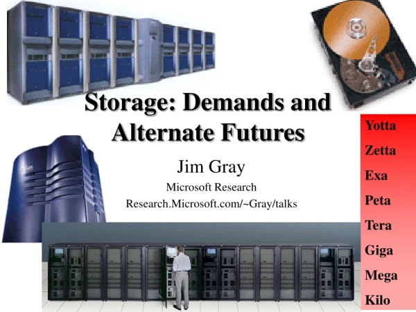Storage: Demands and Alternate Futures