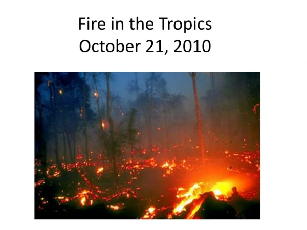 Fire in the Tropics October 21, 2010