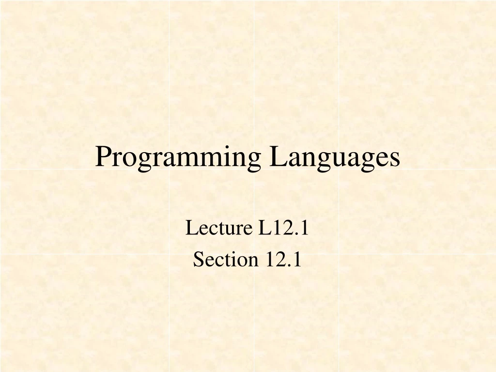 PPT - Programming Languages PowerPoint Presentation, Free Download - ID ...