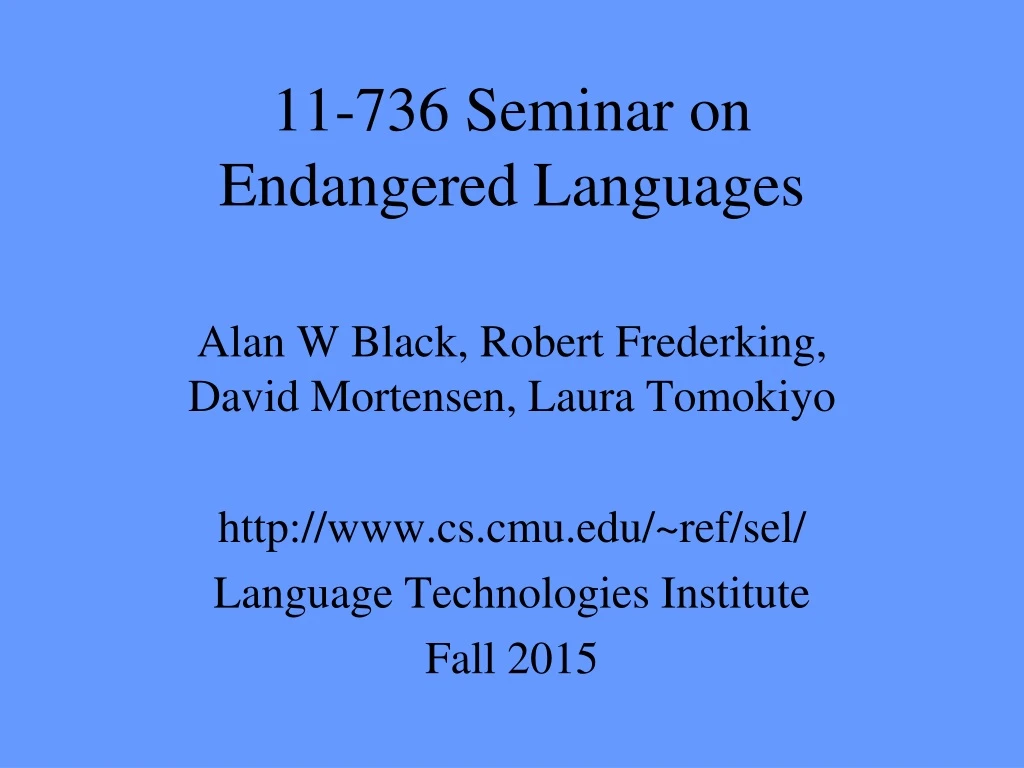 11 736 seminar on endangered languages