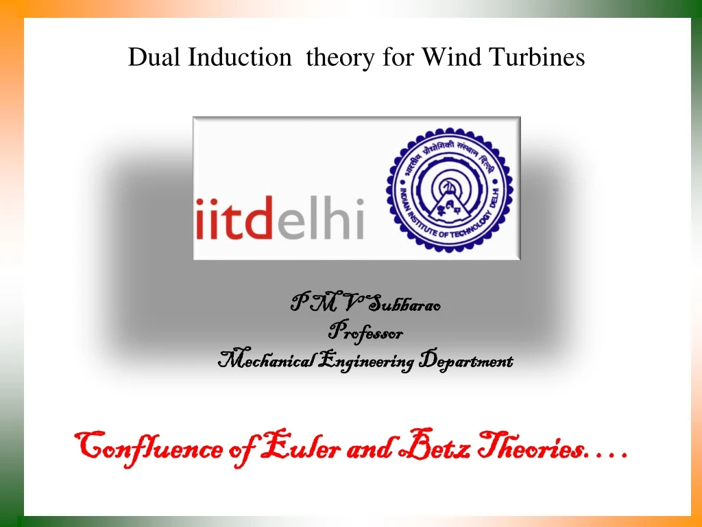 dual induction theory for wind turbines