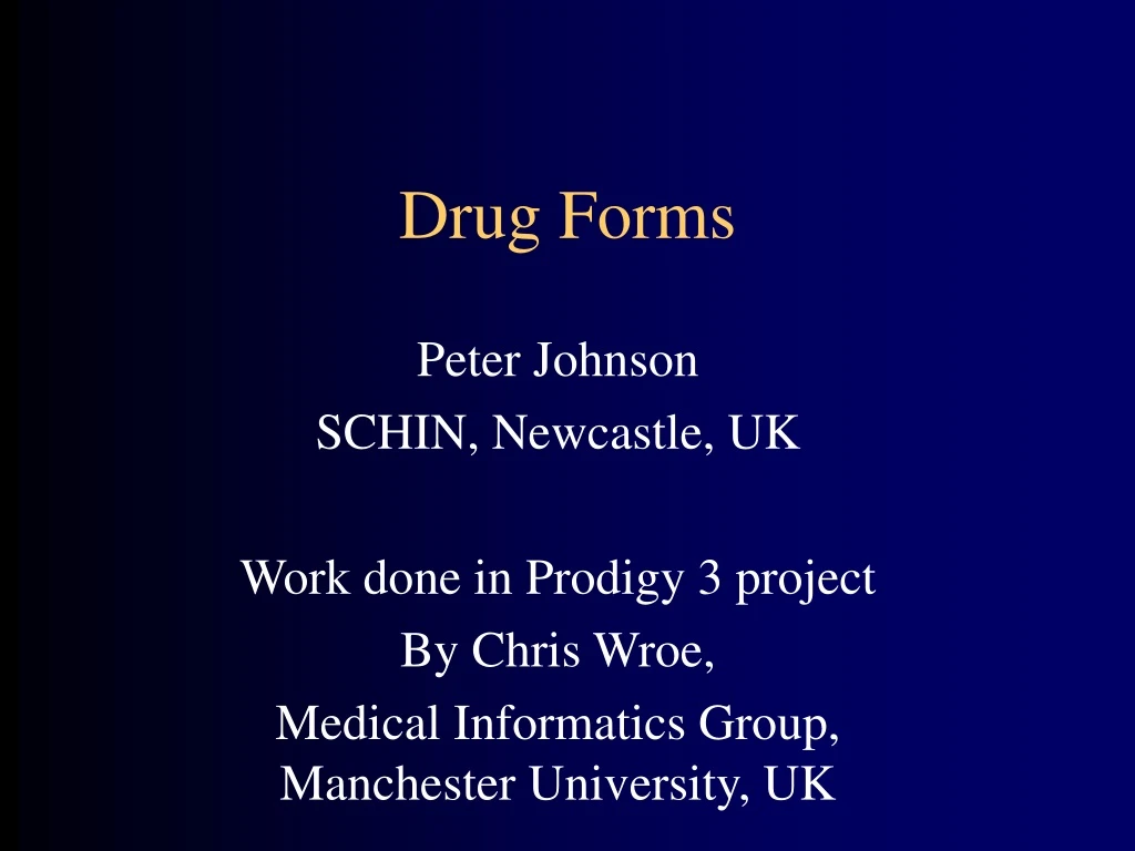 drug forms