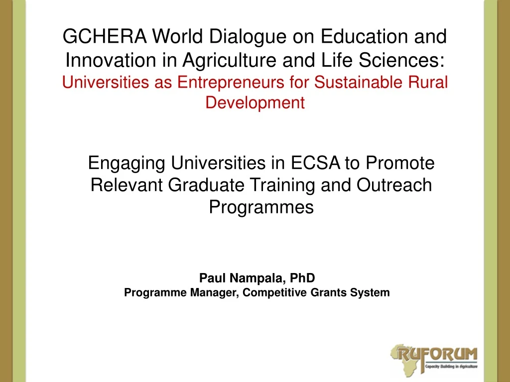 gchera world dialogue on education and innovation