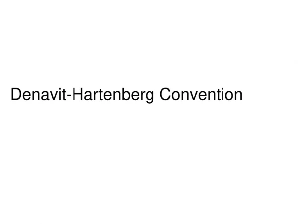 Denavit-Hartenberg Convention