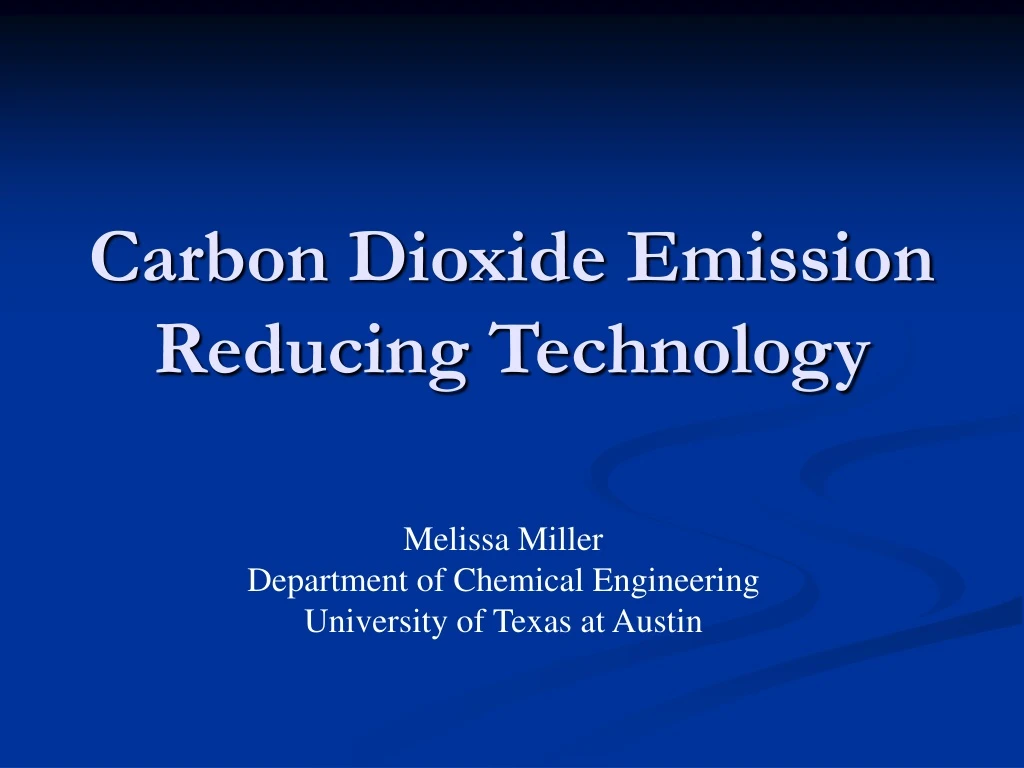 carbon dioxide emission reducing technology