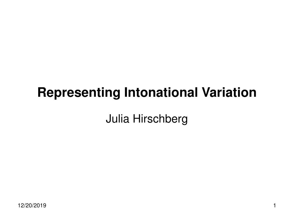 representing intonational variation