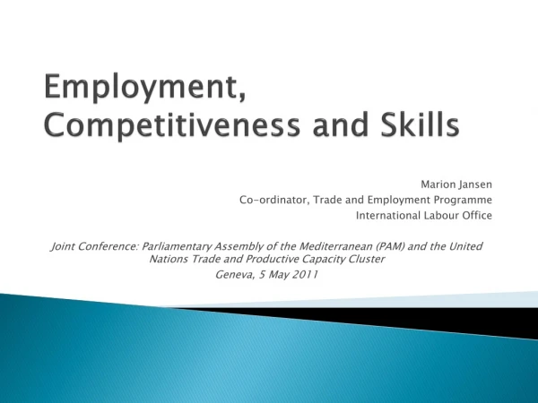 Employment, Competitiveness and Skills