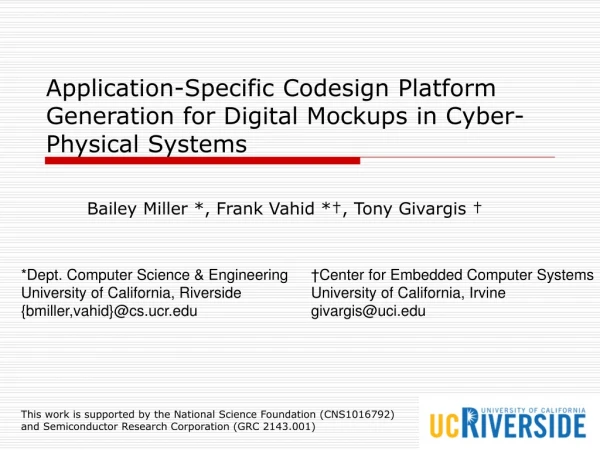 Application-Specific Codesign Platform Generation for Digital Mockups in Cyber-Physical Systems