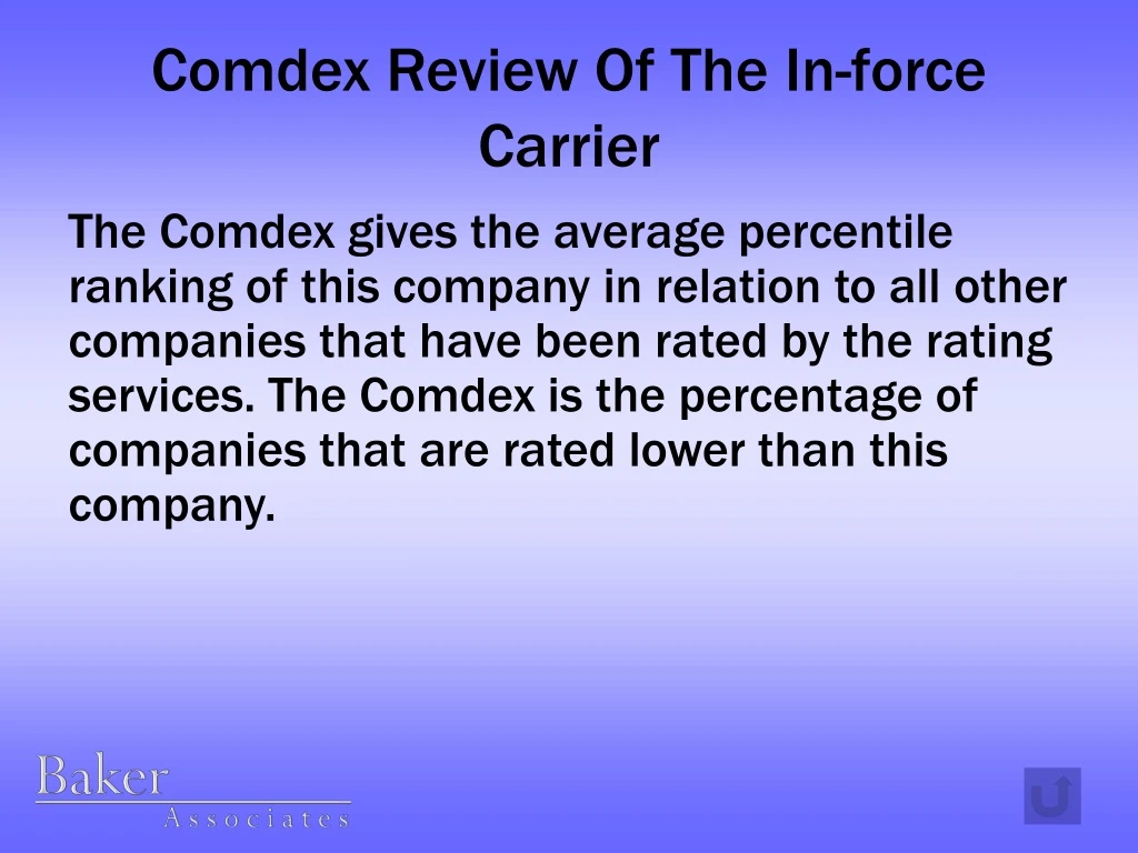 comdex review of the in force carrier