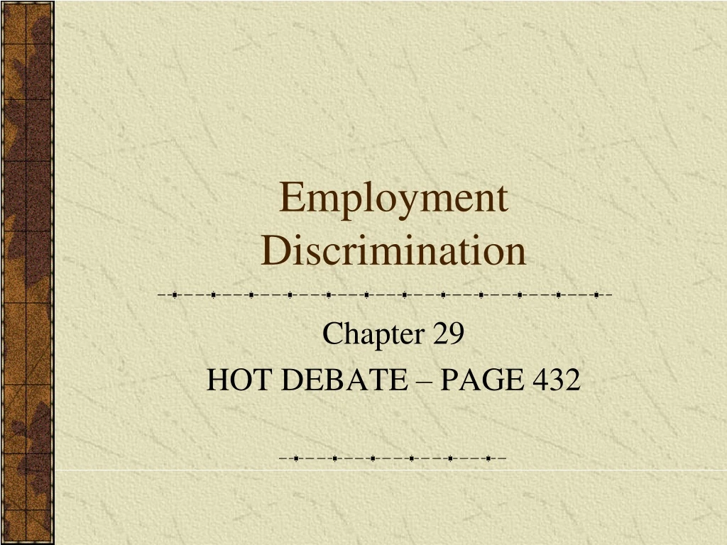 employment discrimination