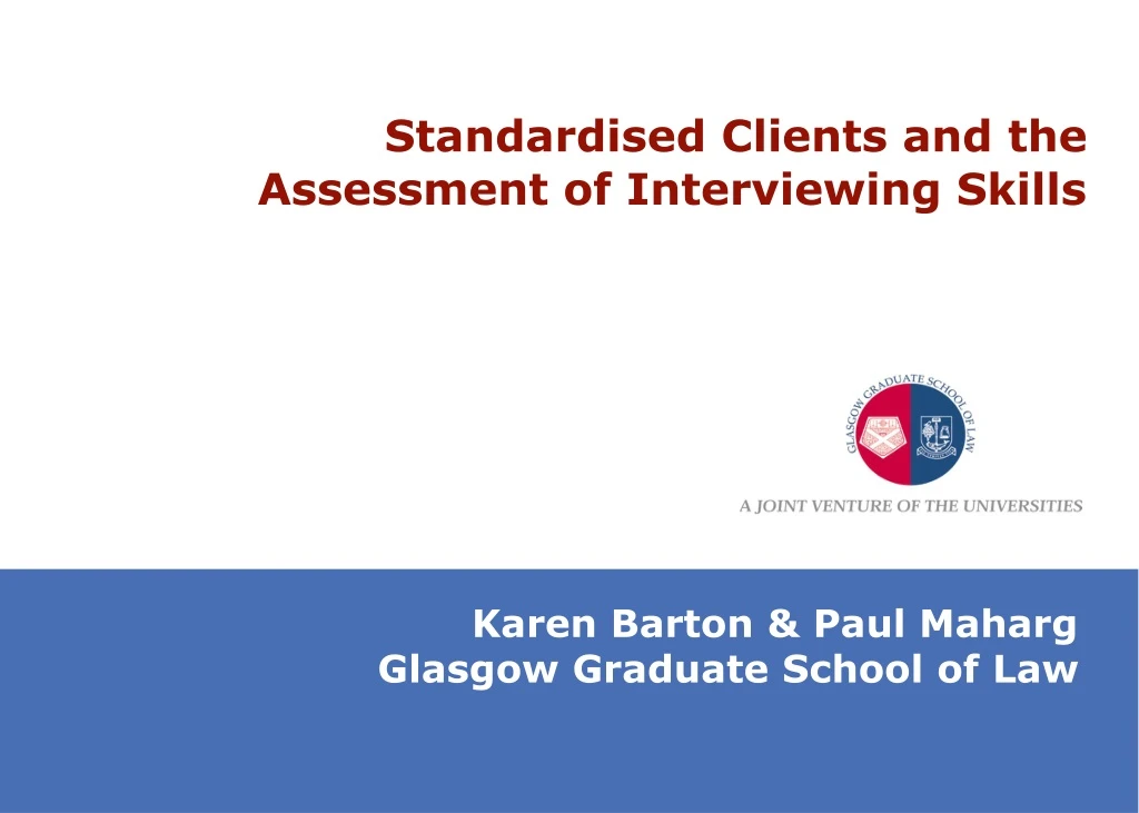 standardised clients and the assessment